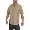 Carhartt Rugged Flex Relaxed Fit Midweight Canvas Short-Sleeve Shirt, Dark Khaki, Small, REG 103555-253SREG